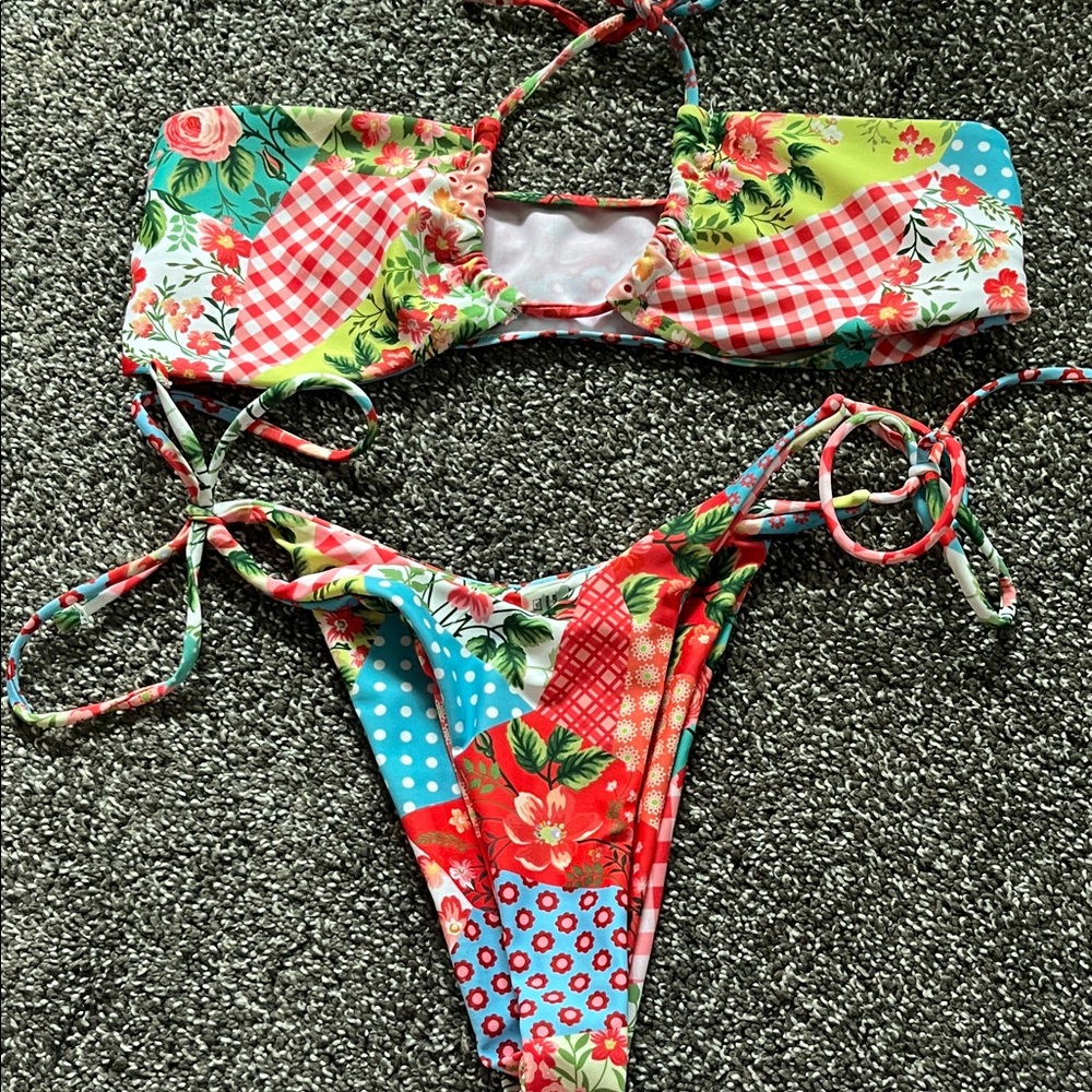 Floral Patchwork Bikini Set